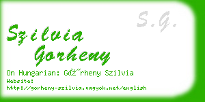 szilvia gorheny business card